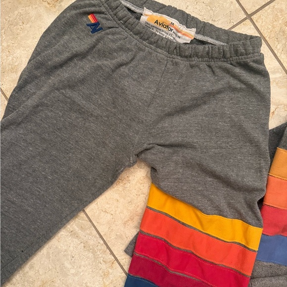 RARE Women Aviator Nation Sig Rainbow Hoodie
Full Zip Sweatshirt & Pants Gray - Picture 3 of 4